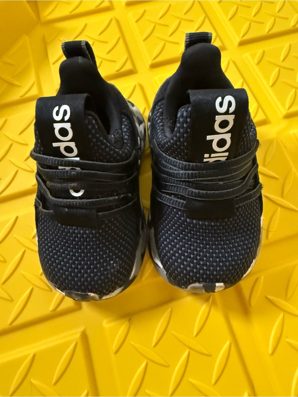 adidas Kids Black Slip-On Knit Sneakers with White Accents